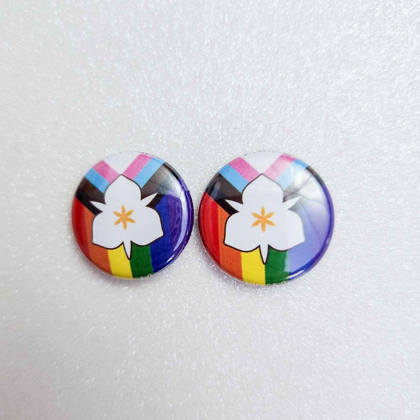 Utah LGBTQIA+ Pride Pinback Buttons, 1" Sego Lily Buttons, Progress Pride, Trans Pride, Salt Lake City