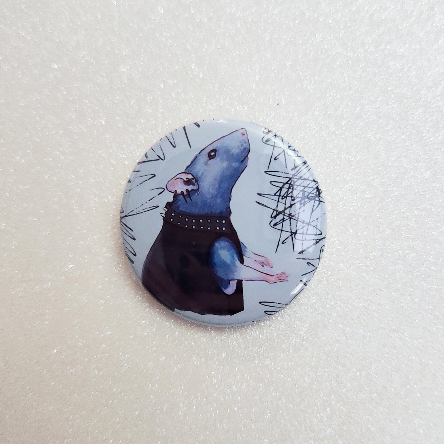 Exclusive Artwork Pinback Buttons, Rachel Collection, 1.5" Buttons, Cats Rats and Foxes Oh My