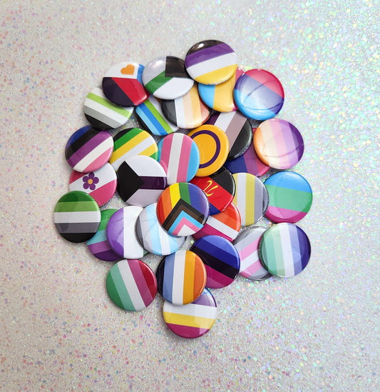 Queer Flag Pinback Button, Find Your Flag, 30+ Flags Available, LGBTQIA+ Flags, 1.5" Button